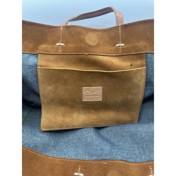 Clare V. Suede Brown Simple Tote Shoulder Bag - Picture 11 of 11
